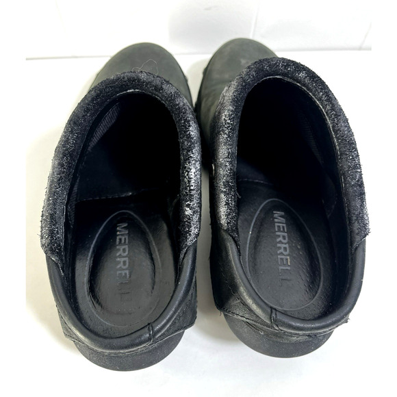 Merrell Luxe Wrap Black Studded Leather Mules Clogs Comfort Shoes Size 36 US 6 - Picture 3 of 11